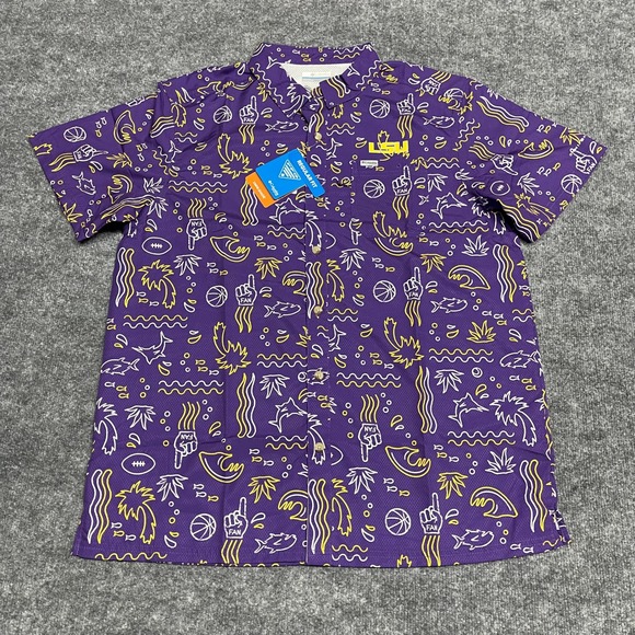 Columbia Sportswear Company Other - LSU Tigers Shirt Mens Large Purple Columbia PFG Super Slack Tide Vented NCAA